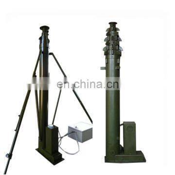 Motorized LED lamp mast for emergency vehicle truck