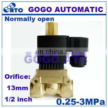 30bar high pressure PTFE solenoid valve for air compressors ship use 1/2 BSP 220V Orifice 13mm 5231015K normal open brass valve