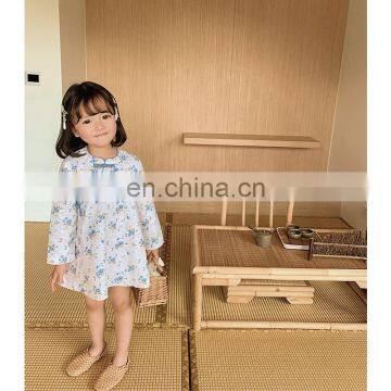 6650-2 Chinese Traditional Girls White and Blue Floral Cheongsam Dress photo-5