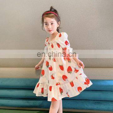 Girls dress 2020 summer new Korean sweet girl princess dress ins baby strawberry skirt