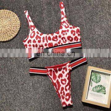 Fashion women's sexy leopard print bikini two piece women bikini swimwear