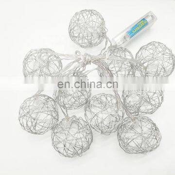 YIWO Holiday Decoration Christmas Led Light Silver Metal Ball Shaped String Lights Golden Fairy Lights For Home Party Decoration photo-3
