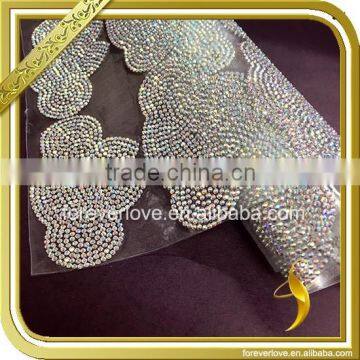 AB crystal trimming rhinestone hotfix mesh for wedding dress FRM-236                        
                                                                                Supplier's Choice