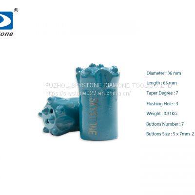 Skystone 36mm 7 botton Tapered Rock Drill Button Bits Rock Drilling Bits