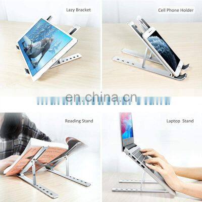 2020 Hot Portable Adjustable Aluminum Ergonomic Laptop Stand New Arrival Laptop Desk Holder Notebook Cooling Pad photo-3