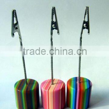 UNIQUE ladder-shaped colorful memo clip, Round Resin Memo Clip Holder