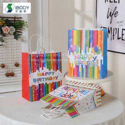 Luxury Shopping Bag Paper Custom Carrier Bag Sacolassacol Par Present Eco Friendly Pouch Bolsas Papel Happy Birthday Gift Bags photo-4