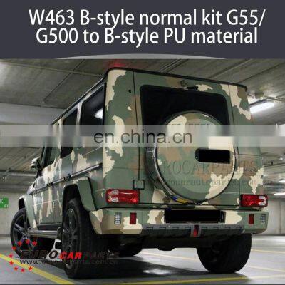 G CLASS W463 G55 G500 to B Style Normal Kit PU Material Front Bumper Front Lip With B Emblems Grille B Emblem Rear Bumper