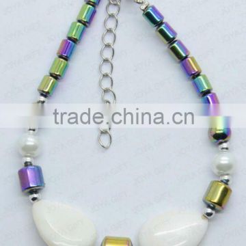 Fashion Hematite Rainbow Beads anklets