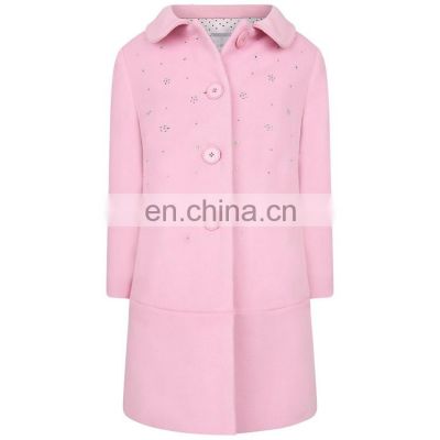 Kid Girls Pink Cardigan Sweater Coat with Buttons