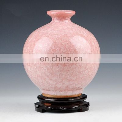 Color glazed plain ceramic flower vase for home decor