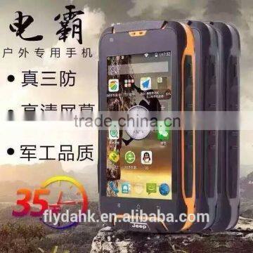 4.5"ip68 military grade rugged waterproof phone MTK6572 dual Core dual sim smartphone 6000mah Android 4.4 F605