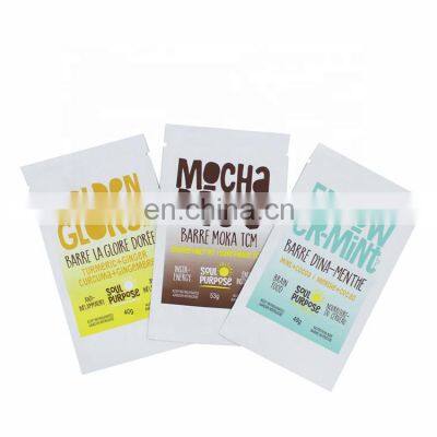 Matte Surface Different Flavors Chocolate Bar Wrapper Three Side Seal Aluminum Foil Flat Bag