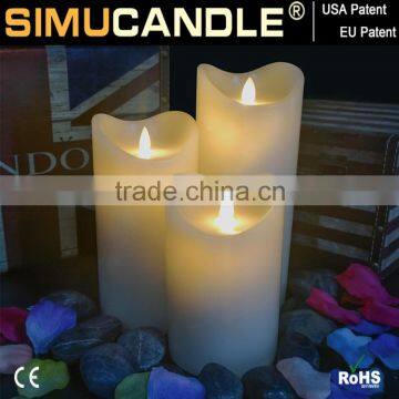 flameless candles outdoor with moving wick,led candle set with remote with USA and EU patent