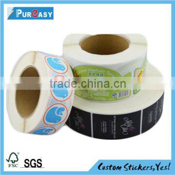 Custom adhesive CMYK die cut vinyl food sticker