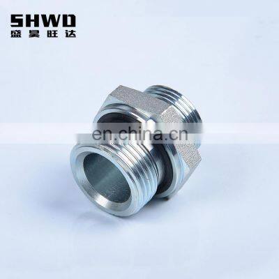 1CM Metric Thread Male 60 Degree Cone Seat Straight Hydraulic Fitting For Pipe Seal Connection