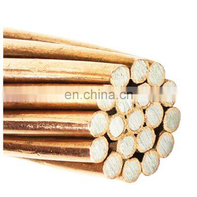 19 Strands 9AWG Hard-drawn Copper Clad Steel Copperweld Wire 40% Conductivity for Earthing System