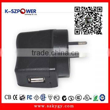 2015 F-series 6W K-061000 ygy power usb adapter 6v 1a with Australia plugs with CE UL