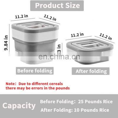 Collapsible Food Storage Containers Cereal Rice Seal Storage Containers Silicone Folding Rice Bucket photo-5