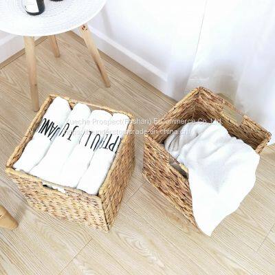 Water Hyacinth Hand-woven Baskets Weave Seaweed Storage Basket Rattan Laundry Basket