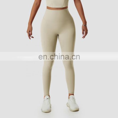 Custom Solid Yoga Leggings Without T Line Women Breathable Scrunch Butt Sport Pants