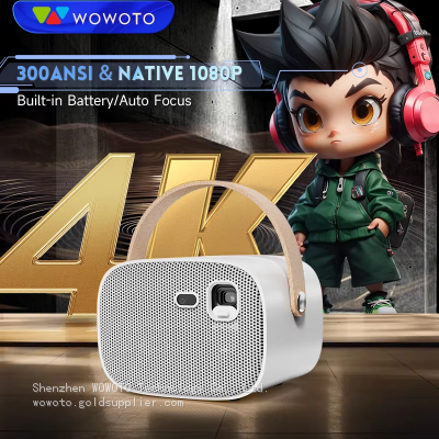WOWOTO Portable 3D 4K Android Video Projector 2000 Lumen WIFI BT Led DLP Home Theater Screenless Mini Smartphone Projector photo-2