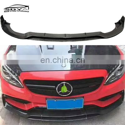 W205 C Class High Quality Carbon Fiber BS Style Front Lip Front Bumper Splitter Lip For Mercedes Benz C Class W205 2014-2018