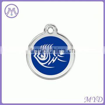 custom enamel fish stainless steel cat ID tag