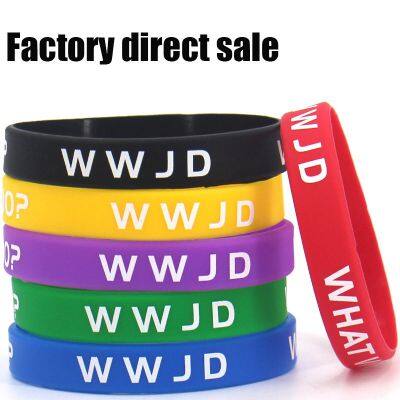 Factory Direct Spot What Would Jesus Do Religious Beliefs Religious Waterproof Silicone Bracelet Colorful Activities Wristbands photo-2