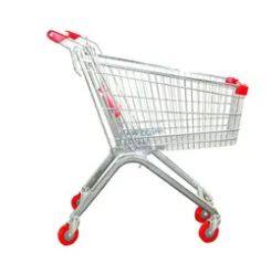 Carrito de supermercado minorista de alimentos con 4 ruedas de acero para supermercados y hipermercados