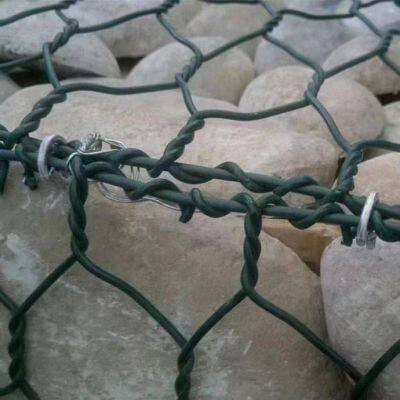 Cestas de cativeiro de aço galvanizado com diâmetro de fio de 2,7 mm para controle de erosão