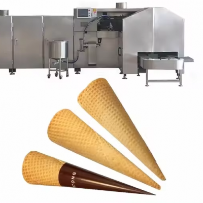Linha de Produção de Máquina de Assar Cone de Açúcar para Sorvete Totalmente Automática