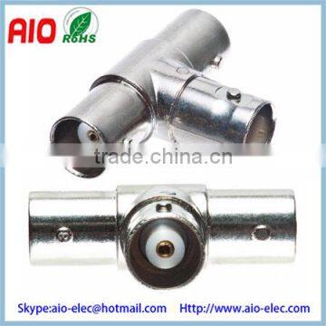 BNC 1 Female to 2 Female 3 female Tee Adapte Right angle to Change the Connector Type