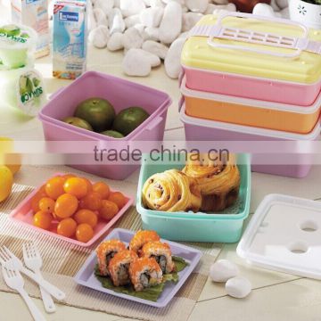 (100% Food grade) 2015 New Available Portable take away PP picnic box, food packaging Lunch Box (Accept OEM)