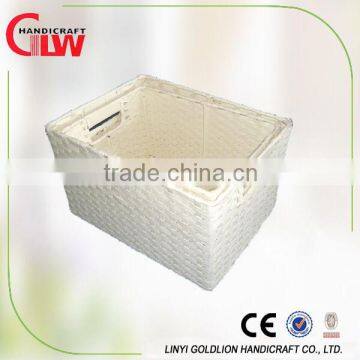 white paper rope basket, handmade paper basket, handmade rope basket