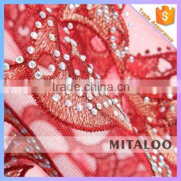 Mitaloo MFL1116 Good Designs Lace With Stones Lace Fabric Net Swiss Lace Fabric photo-3
