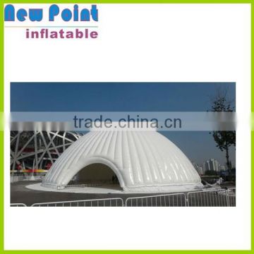 Inflatable snow white dome tents for camping with small entrance