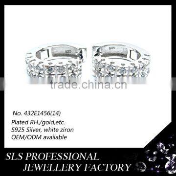 Sheng Lei Shi Jewelry Limited Wholesale Brazil Earrings for Boys Sterling Silver Twin Hoop CZ Earrings
