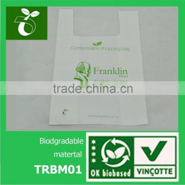 2014NEW Biodegradable T-shirt bag with printing