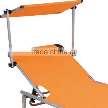 Beach Lounge Chair With Canopy Portable Leisure Ceiling Folding Beach Chair Outdoor Sun Lounge photo-4