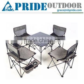 5 PCS Garden Furniture Cast Aluminium Camping Folding Table Chair