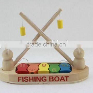 Wooden fishing boat toy for kids