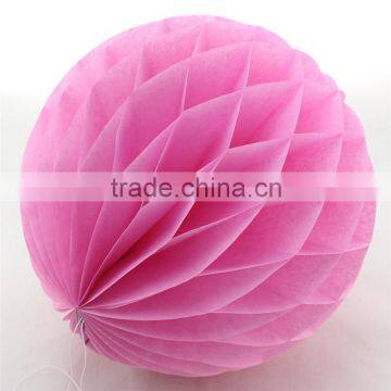 Pink Tissue Paper Honeycomb Balls For Wedding Decoration