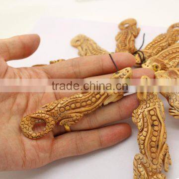 OB040 Jewelry making Supplie,Amazing Bone carving,Detail Hand carved large Gecko