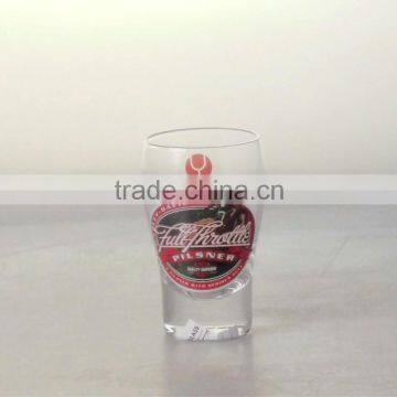 Clear Cheap pilsner beer glass with decal