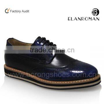 Wholesales men casual leather flat sole leather shoes for men