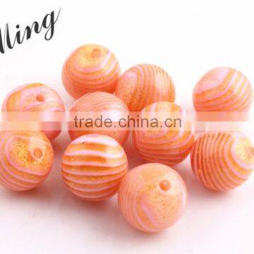 New Pink Color Chunky 20MM Bubblegum Resin Glitter Strips Beads for Kids Chunky Necklace Jewelry Making!