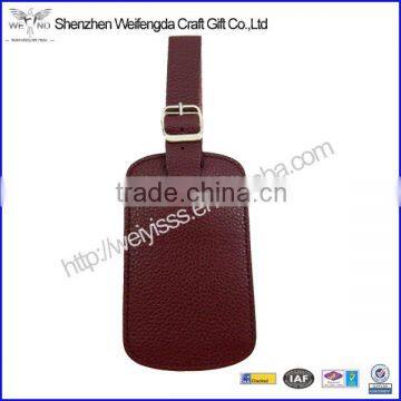 wholesale textured pu leather luggage suitcase bag tag personalized made in China