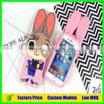 Rabbit Silicone 3d phone case for Iphone 6 plus cell phone case back cover