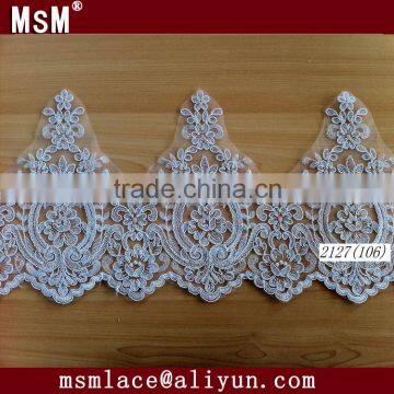 2015 Popular Bridal Corded Lace Trimming/ Cording Lace Trim